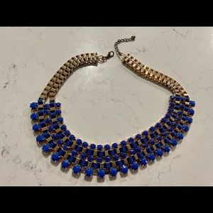 Blue beaded statement necklace